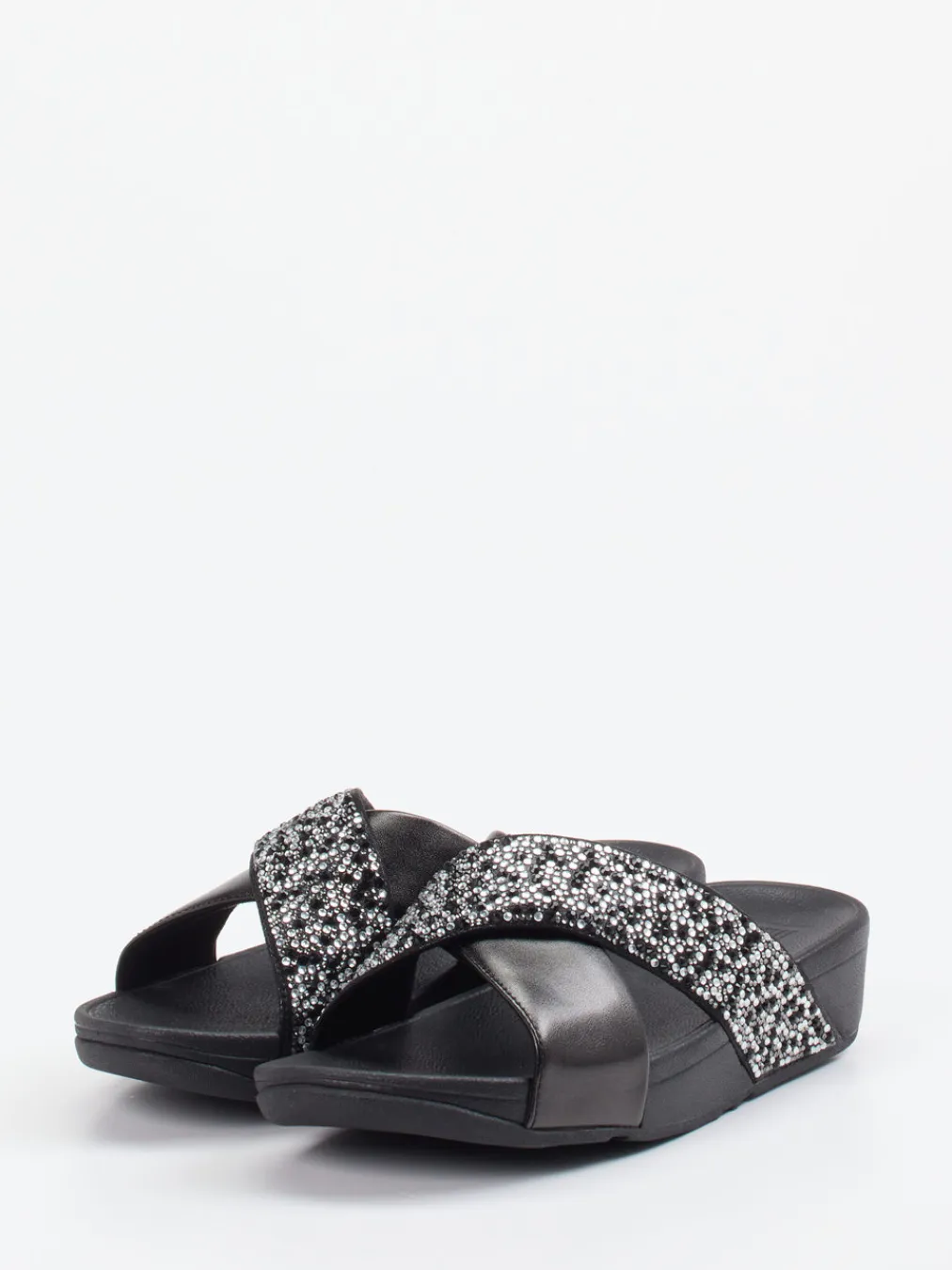 – Pantolette aus Textil mit Strassbesatz-FitFlop Clearance