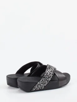 – Pantolette aus Textil mit Strassbesatz-FitFlop Clearance