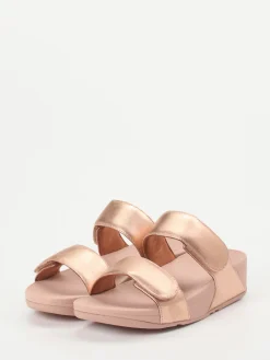 – Sandalen aus Metallicleder in Roségold-FitFlop Online