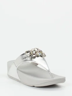 – Zehentrenner aus Kalbleder in Silber-FitFlop Online