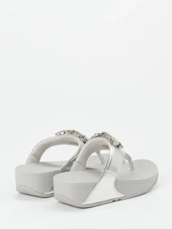 – Zehentrenner aus Kalbleder in Silber-FitFlop Online