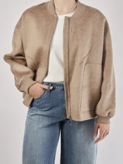 – Bomberjacke aus Wolle in Beige-FLONA New