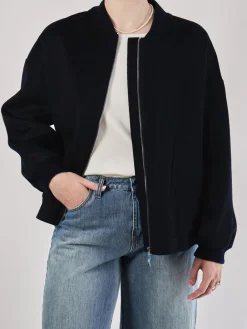 – Bomberjacke aus Wolle in Tiefschwarz-FLONA Outlet