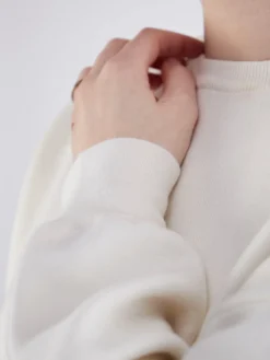 – Feinstrick-Pullover aus Baumwolle-Kaschmir Cremeweiß-FLONA New