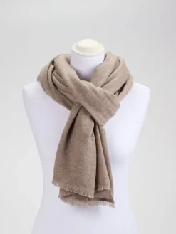 – Feinstrickschal aus Kaschmir in Beigegrau-FLONA Outlet