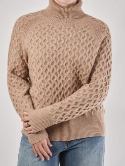 – Rollkragenpullover aus Strick in Beige-FLONA Outlet