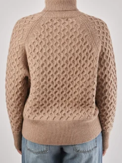 – Rollkragenpullover aus Strick in Beige-FLONA Outlet