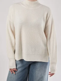 – Strickpullover aus geripptem Material creme-FLONA