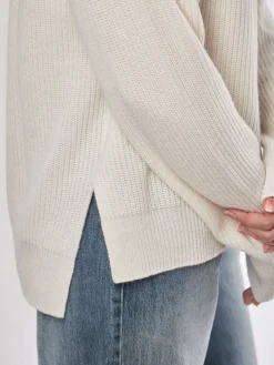– Strickpullover aus geripptem Material creme-FLONA