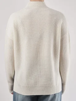 – Strickpullover aus geripptem Material creme-FLONA