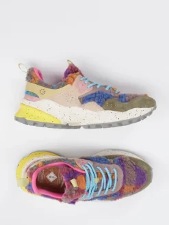 – Chunky-Sneaker aus Velour/Textil color-Flower Mountain