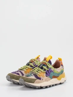 – Sneaker aus Velour und Textil color-Flower Mountain Sale