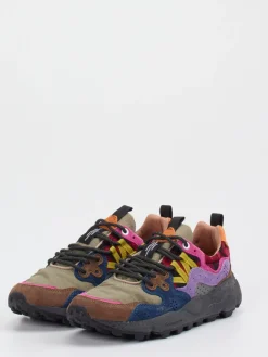 – Trail-Sneaker aus Veloursleder/Textil Multicolor-Flower Mountain Outlet