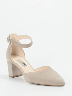 – Ankle-Strap-Pumps aus Veloursleder sandbeige-Gabor New