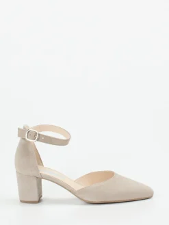 – Ankle-Strap-Pumps aus Veloursleder sandbeige-Gabor New