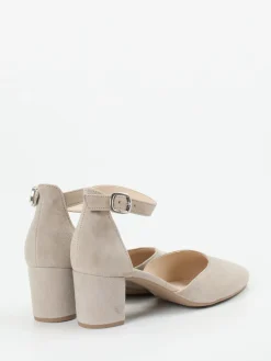 – Ankle-Strap-Pumps aus Veloursleder sandbeige-Gabor New