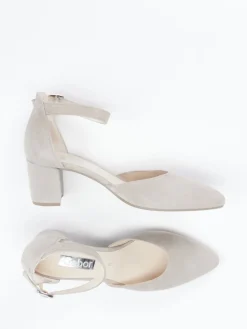 – Ankle-Strap-Pumps aus Veloursleder sandbeige-Gabor New