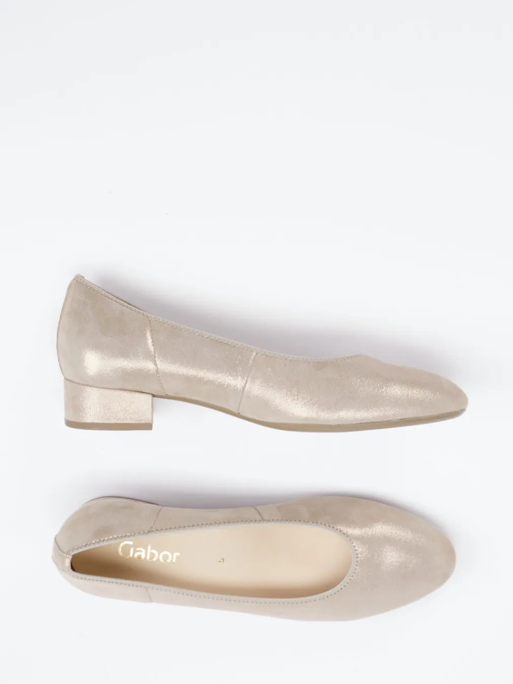 – Ballerinas aus Metallicleder in Champagner-Gabor Discount