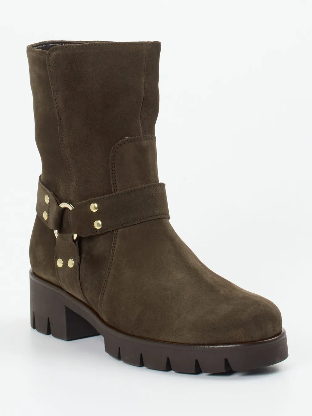 – Biker Boots aus Veloursleder Dunkel-Gabor Sale