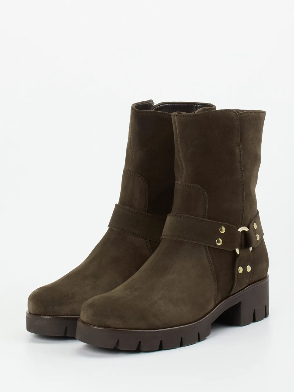 – Biker Boots aus Veloursleder Dunkel-Gabor Sale