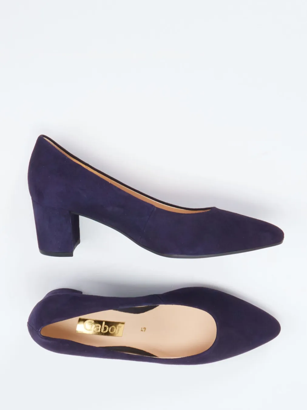 – Blockabsatz-Pumps aus Veloursleder Dunkelviolett-Gabor New