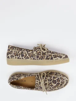 – Bootsschuh aus Veloursleder mit Leoprint-Gabor New