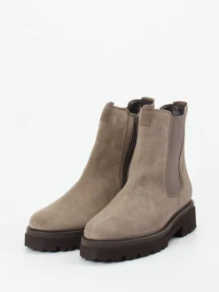 – Chelsea-Stiefelette aus Veloursleder taupe-Gabor Discount