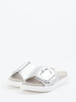 – Damen-Slides aus Metallicleder-Gabor Clearance