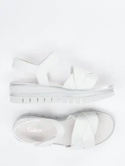 – Keilsandalette aus Lammleder Offwhite-Gabor Discount