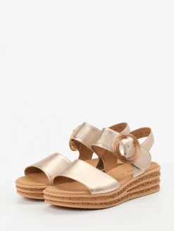 – Keilsandalette aus Metallicleder farben-Gabor Hot