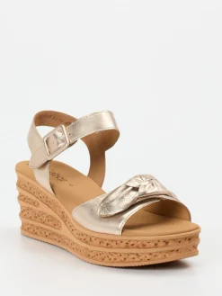 – Keilsandalette aus Metallicleder farben-Gabor Online