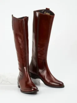 – Kniehohe Stiefel aus Glattleder kastanien-Gabor