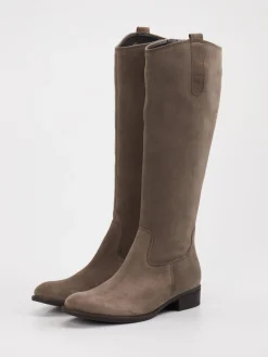 – Kniestiefel aus Veloursleder in Taupe-Gabor Hot