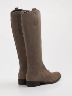 – Kniestiefel aus Veloursleder in Taupe-Gabor Hot