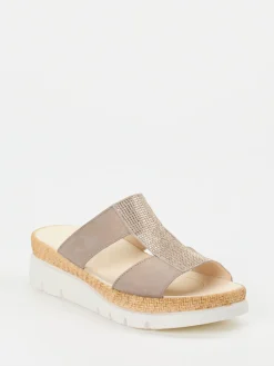 – Komfort-Pantoletten aus Veloursleder Taupe-Gabor Best