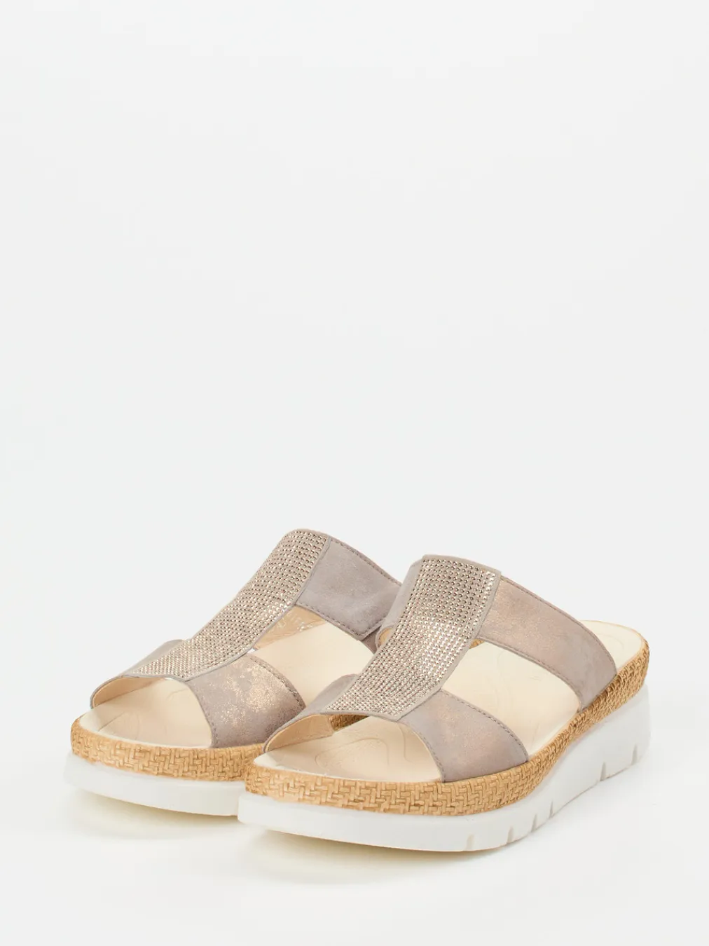 – Komfort-Pantoletten aus Veloursleder Taupe-Gabor Best