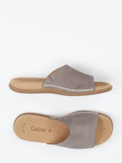 – Pantolette aus Nubukleder in Taupegrau-Gabor Sale