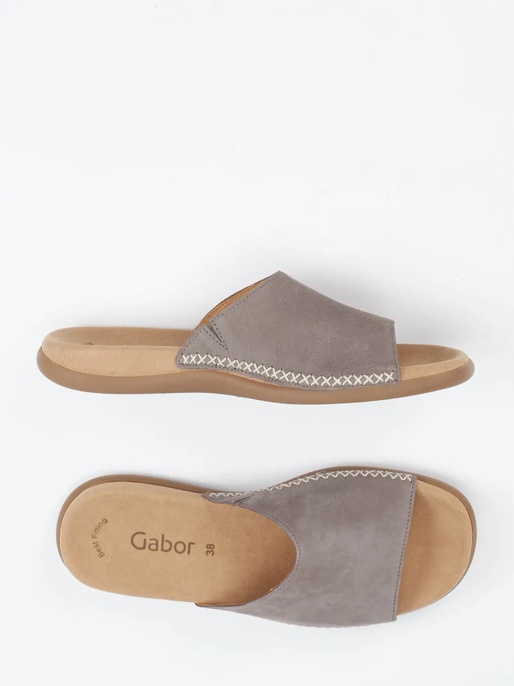 – Pantolette aus Nubukleder in Taupegrau-Gabor Sale