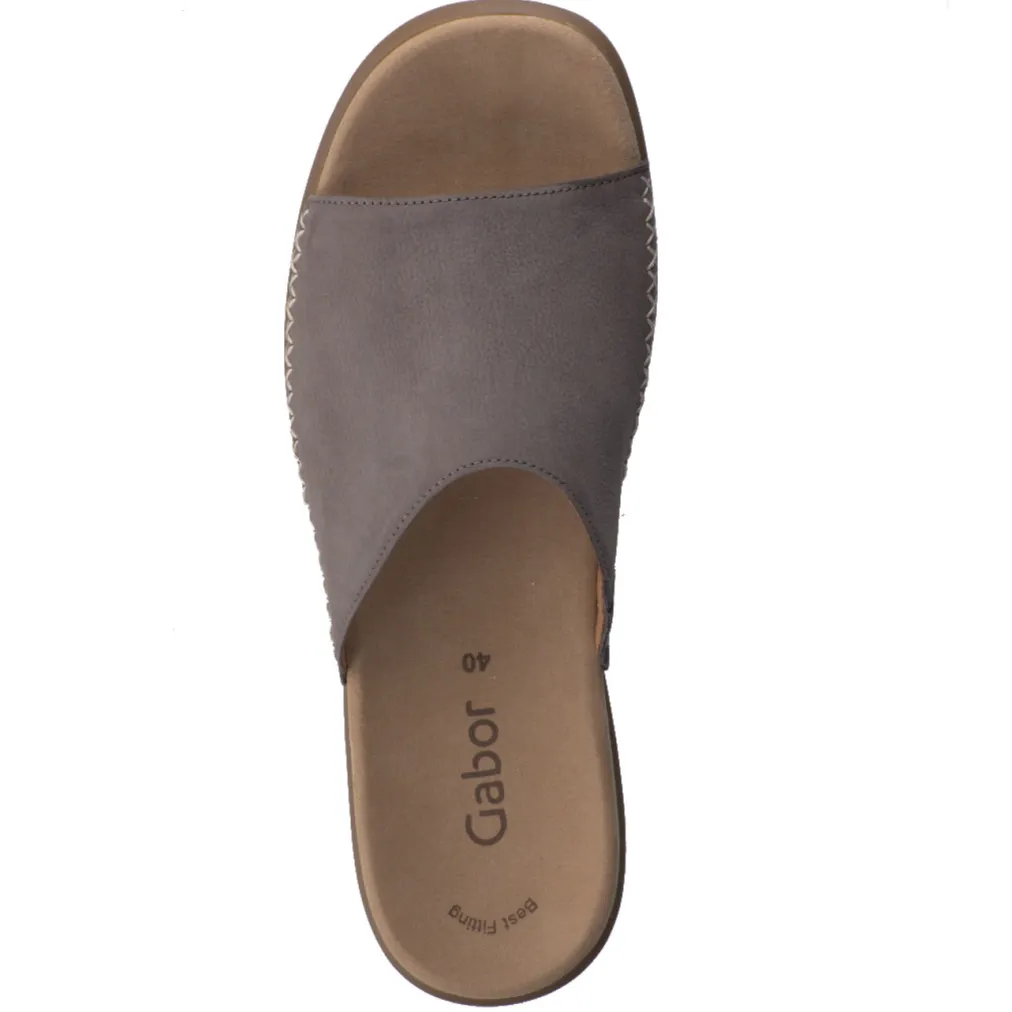 – Pantolette aus Nubukleder in Taupegrau-Gabor Sale