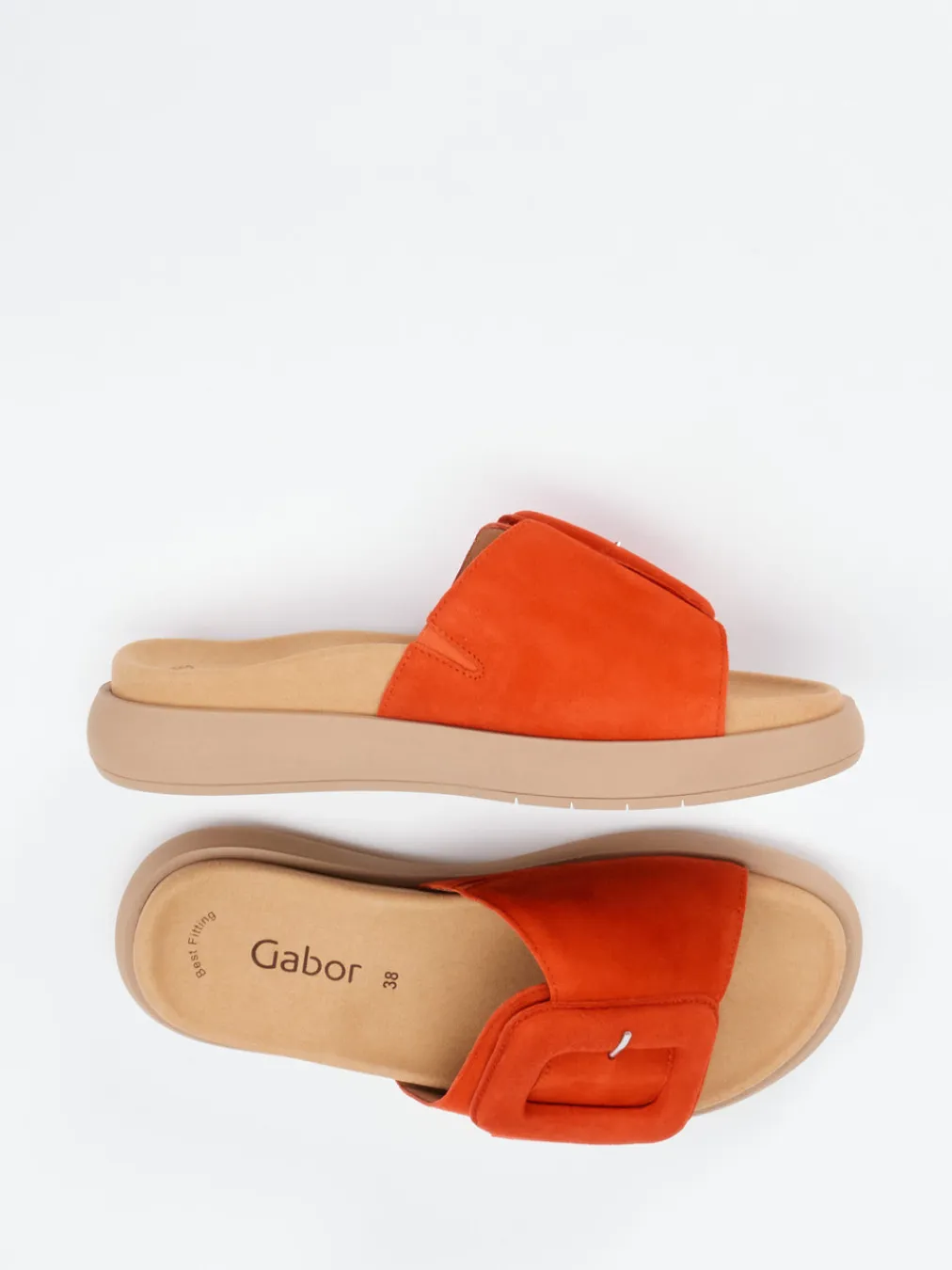 – Pantolette aus Veloursleder in Tomatenrot-Gabor