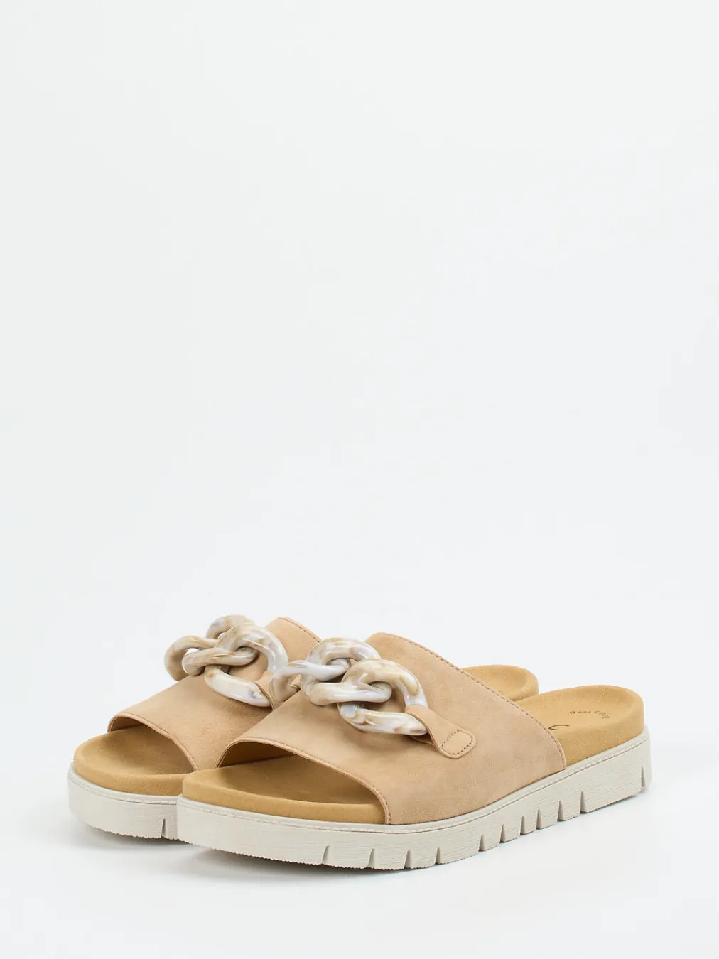 – Pantolette aus Veloursleder mit Gliederkette-Gabor Best