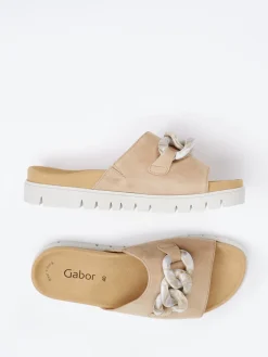 – Pantolette aus Veloursleder mit Gliederkette-Gabor Best