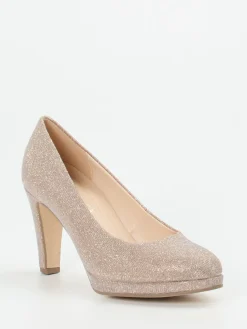 – Plateau-Pumps aus Metallicleder Champagner-Gabor Outlet