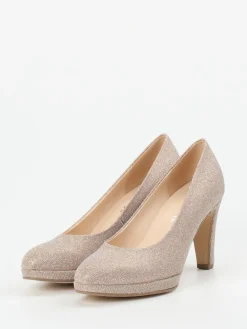 – Plateau-Pumps aus Metallicleder Champagner-Gabor Outlet