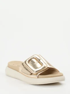 – Slide-Pantolette aus Metallicleder farben-Gabor Best