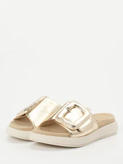 – Slide-Pantolette aus Metallicleder farben-Gabor Best