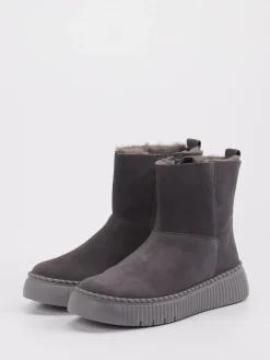 – Stiefelette aus Veloursleder anthrazit-Gabor Clearance