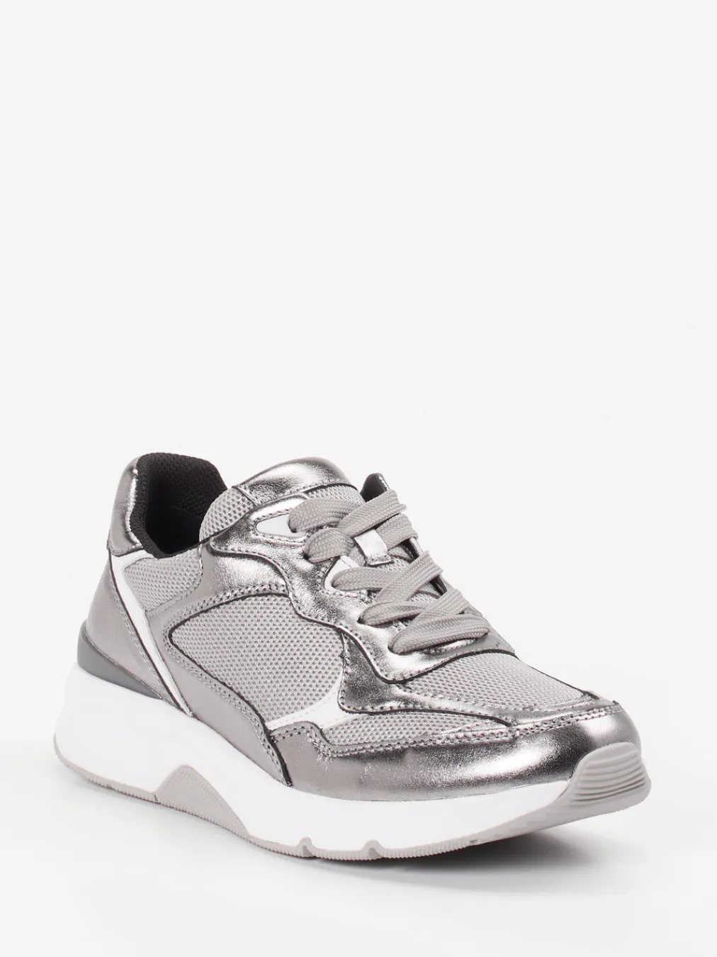 – Chunky-Sneaker aus Metallicleder silber-Gabor Comfort Outlet