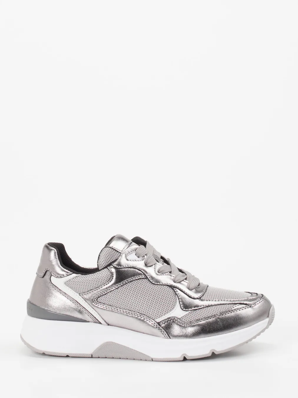 – Chunky-Sneaker aus Metallicleder silber-Gabor Comfort Outlet