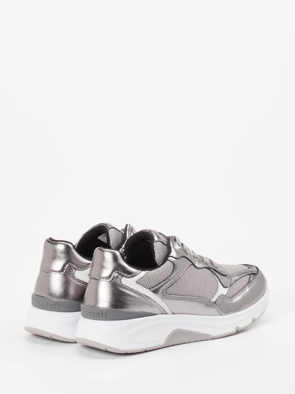 – Chunky-Sneaker aus Metallicleder silber-Gabor Comfort Outlet